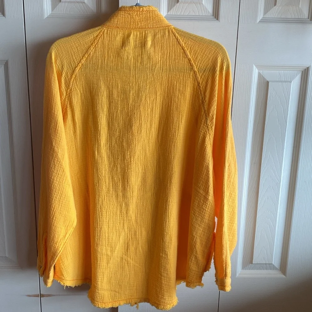 FREE PEOPLE NWT Summer Daydream Long Sleeve POCKETS Cotton Shirt/Shacket - Picture 6 of 13
